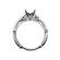 Semi Mount Milgrain Engraved Engagement Ring with Diamonds in 18k White Gold
