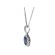 Oval Sapphire Pendant Halo of Diamonds and Interlocking Chain Design in 18k White Gold