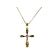 Solitaire Cross Pendant with Bezel Set Diamond in 18k Yellow Gold