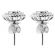 Cluster Stud Earrings with Rope Design and Diamonds in 18k White Gold