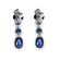 Triple Drop Sapphire Dangling Earrings with Halos of Diamonds in 18k White Gold