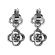 Dangling Cluster Earrings with Diamonds and Clover Shaped Halos in 18k White Gold