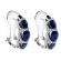Channel Set Sapphire Half Hoop Style Earrings with Surrounding Design of Diamonds in 18k White Gold