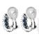 Sapphire Half Hoop Style Earrings with Bordering Diamonds in 18k White Gold