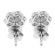 Cluster Stud Earrings with Diamonds in 18k White Gold