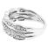 Wavy Triple Row Ladies Fashion Ring with Diamonds in 18k White Gold