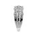 Wavy Triple Row Ladies Fashion Ring with Diamonds in 18k White Gold