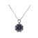 Square Halo Surrounded by a Round Halo Genuine Sapphire and Diamond Pendant in 18kt White Gold
