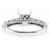 Single Row Prong Set Engagement Ring with Scalloped Side Design in 18kt White Gold