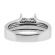 3 Row Diamond 6.4mm Wide Shank Ladies Engagement Ring Semi Mount in 18kt White Gold
