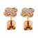 Clover Design Pave Set Diamond Post Back Earrings in 18kt Rose Gold