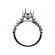 Round Halo With U Prong Shank with Scalloped work and Diamonds Under in 18kt White Gold