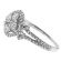 Split Shank Ladies Fashion Ring with Round and Princess Cut Diamonds in 18k White Gold