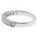 Bezel Set Scallop Style Band with Diamonds Bordered by Milgrain in 18k White Gold