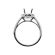 Round Halo with Solid Shank Engagement Ring Semi Mount in 18kt White Gold