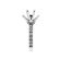 2.3mm Wide Shank Single Row Diamond Engagement Ring Semi Mount in 18kt White Gold