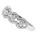5 Stone with Curved Diamond Border Ladies Ring in 18kt White Gold