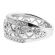 9.3mm Wide Ladies Ring with Open Design Work with Milgrain Detail in 18kt White Gold