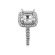 Square Double Row Halo, Two Row Shank in 18kt White Gold