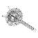 Circle Halo Engagement Ring Diamond Semi Mount in 18kt White Gold