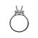 Circle Halo Engagement Ring Diamond Semi Mount in 18kt White Gold