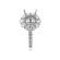 Circle Halo Engagement Ring Diamond Semi Mount in 18kt White Gold