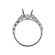 Scalloped Side Design, Knife Edge, Milgrain, Tear Drop Shape Sides Diamond Engagement Ring Semi Mount in 18kt White Gold