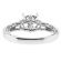 Graduating Diamond Shank, Leaf Design under Crown Engagement Ring Semi Mount in 18kt White Gold