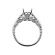 Graduating Diamond Shank, Leaf Design under Crown Engagement Ring Semi Mount in 18kt White Gold