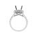 Diamond Round Side and Front Halo, Split Shank Engagement Ring Semi Mounting in 18kt White Gold