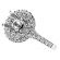 3D 2 Row Round Halo Diamond Engagement Ring Semi Mount in 18kt White Gold