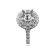 3D 2 Row Round Halo Diamond Engagement Ring Semi Mount in 18kt White Gold