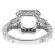Vintage Halo Baguette and Round Diamond Engagement Ring Semi Mount in 18kt White Gold