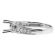 3 Stone Look, Scallop Side Design, Engagement Ring Semi Mount in 18kt White Gold
