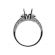 3 Stone Look, Scallop Side Design, Engagement Ring Semi Mount in 18kt White Gold