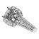 Cushion Halo, 3 Row Shank, Diamond Engagement Ring Semi Mount