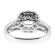 Cushion Halo, 3 Row Shank, Diamond Engagement Ring Semi Mount