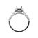 Round Diamond Halo, Ball Beading Design Sides, Engagement Ring Semi Mount in 18kt White Gold