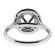 Double Round Halo, Single to Double Row Diamond Shank Engagement Ring Semi Mount