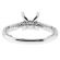 Graduating, Diamond Scroll, Ball Beading Design Diamond Engagement Ring Semi Mount in 18kt White Gold