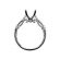 Graduating, Diamond Scroll, Ball Beading Design Diamond Engagement Ring Semi Mount in 18kt White Gold