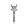 Graduating, Diamond Scroll, Ball Beading Design Diamond Engagement Ring Semi Mount in 18kt White Gold