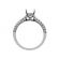 2.4mm Wide Rounded Pave Shank Diamond Engagement Ring Semi Mount in 18kt White Gold