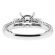 3 Stone Look, Ball Beading Side Design, Engagement Ring Semi Mount in 18kt White Gold