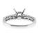 Single Row Diamond Shank, Ball Beading and Diamond Detail Side Profile, Engagement Ring Semi Mount