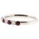 Alternating Ruby and Diamond Single Row Ladies Ring 2.5 mm Wide in 18kt White Gold
