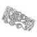 10.4mm Wide, Milgrained Scroll Vintage Design Ladies Diamond Ring in 18kt White Gold