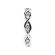 Twist with Diamond Center Ladies Eternity Ring in 18kt White Gold