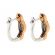 Beaded Wave Design Diamond Huggie Style Hoop Earring in Two Tone 18kt Rose and White Gold