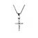 Straight Row of Diamonds With a Larger Center Diamond Cross in 18kt White Gold